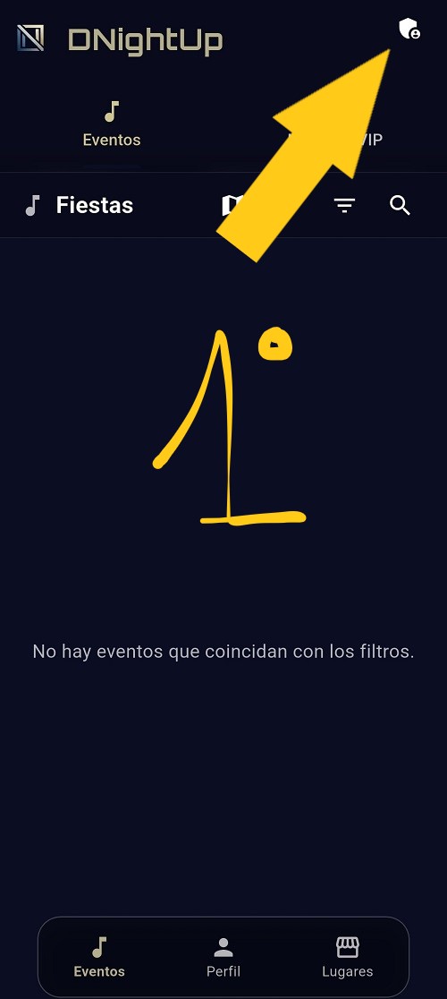 Primer paso del editor de evento